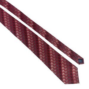 John Ashford Stain Resistant Red Geometric Silk Tie Made In China Mens Accessory